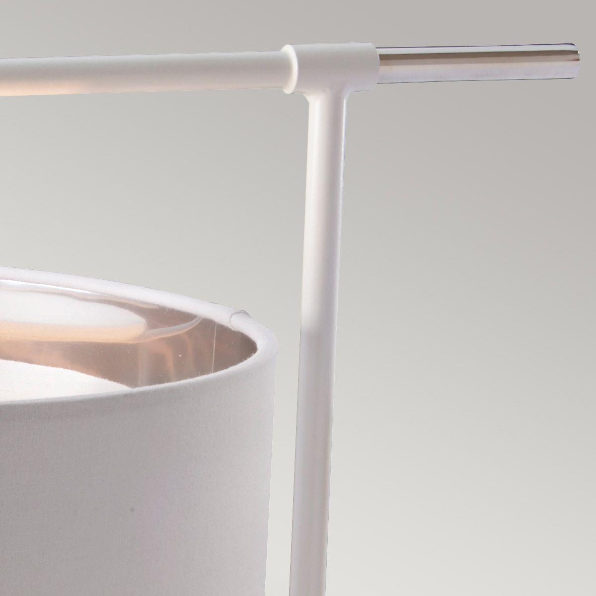 Elstead Balance Single Table Lamp - White & Polished Nickel