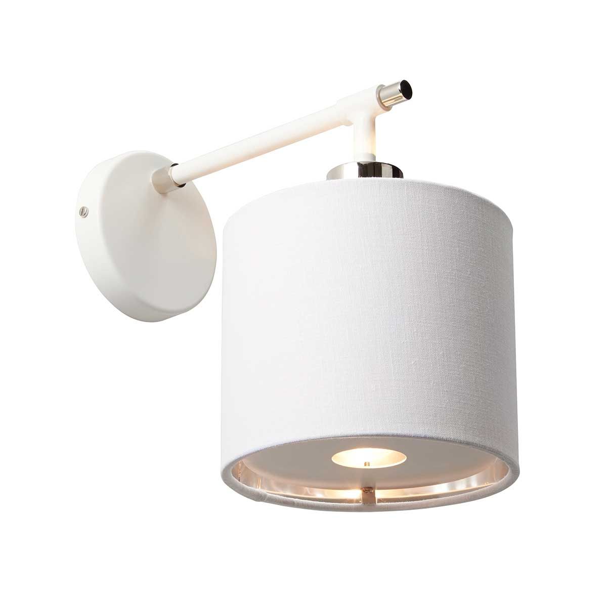 Elstead Balance Single Wall Light - White & Polished Nickel