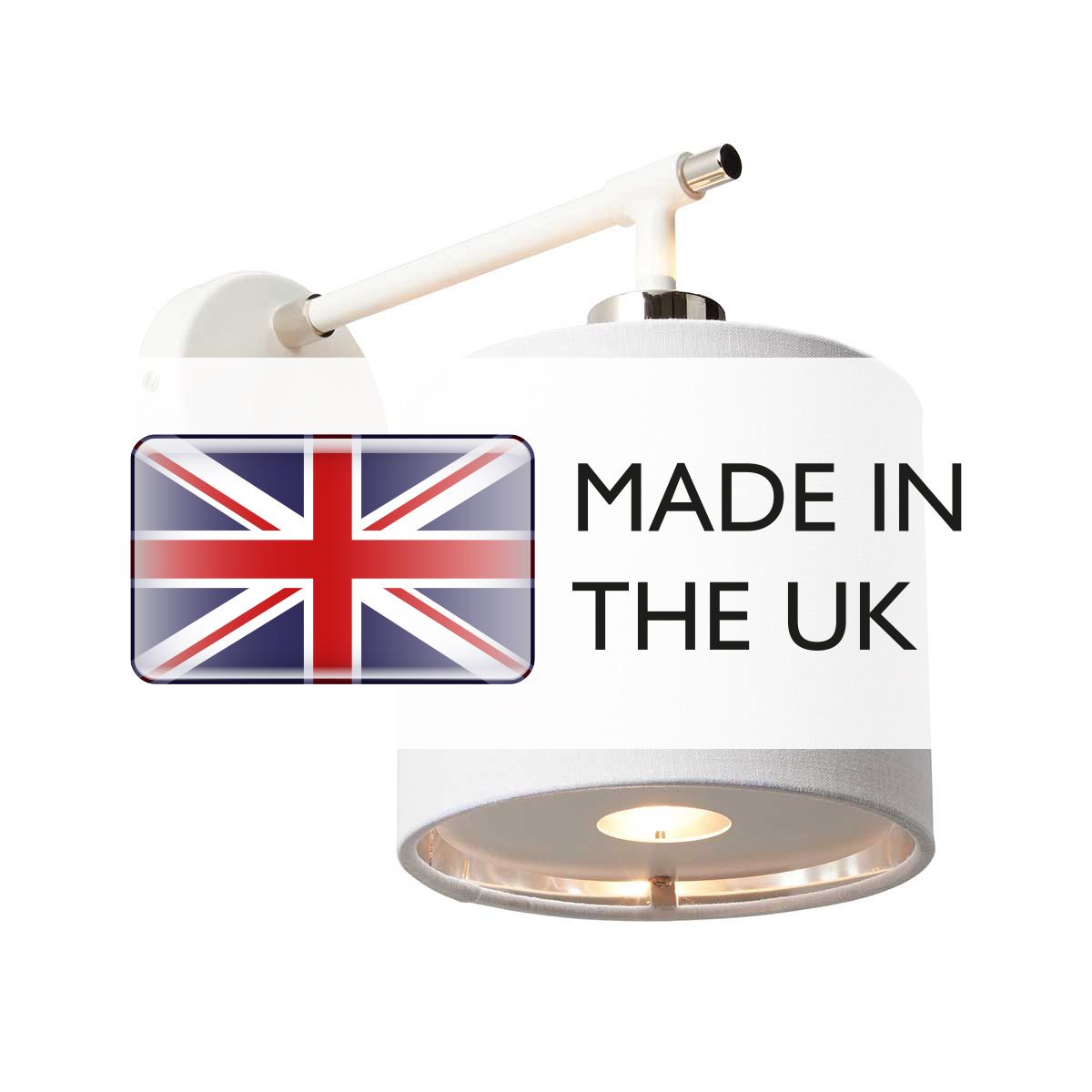 Elstead Balance Single Wall Light - White & Polished Nickel