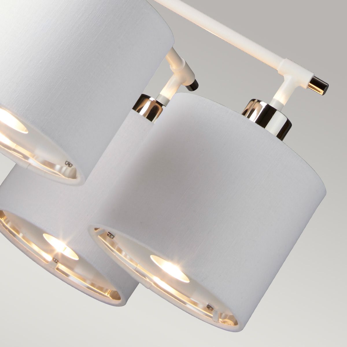 Elstead Balance 5 Light Chandelier - White & Polished Nickel