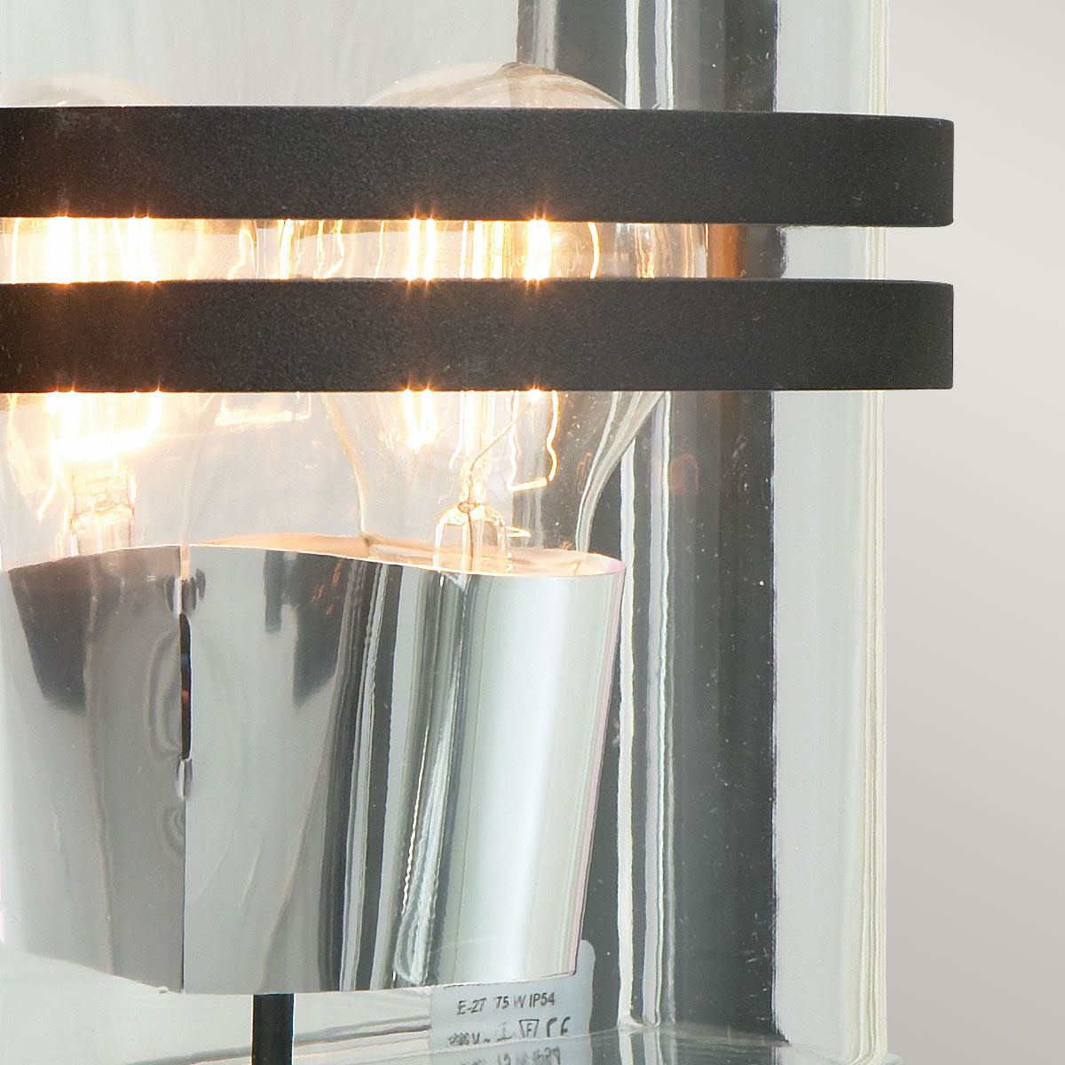 Norlys Basel Single Wall Lantern - Black with Clear Glass