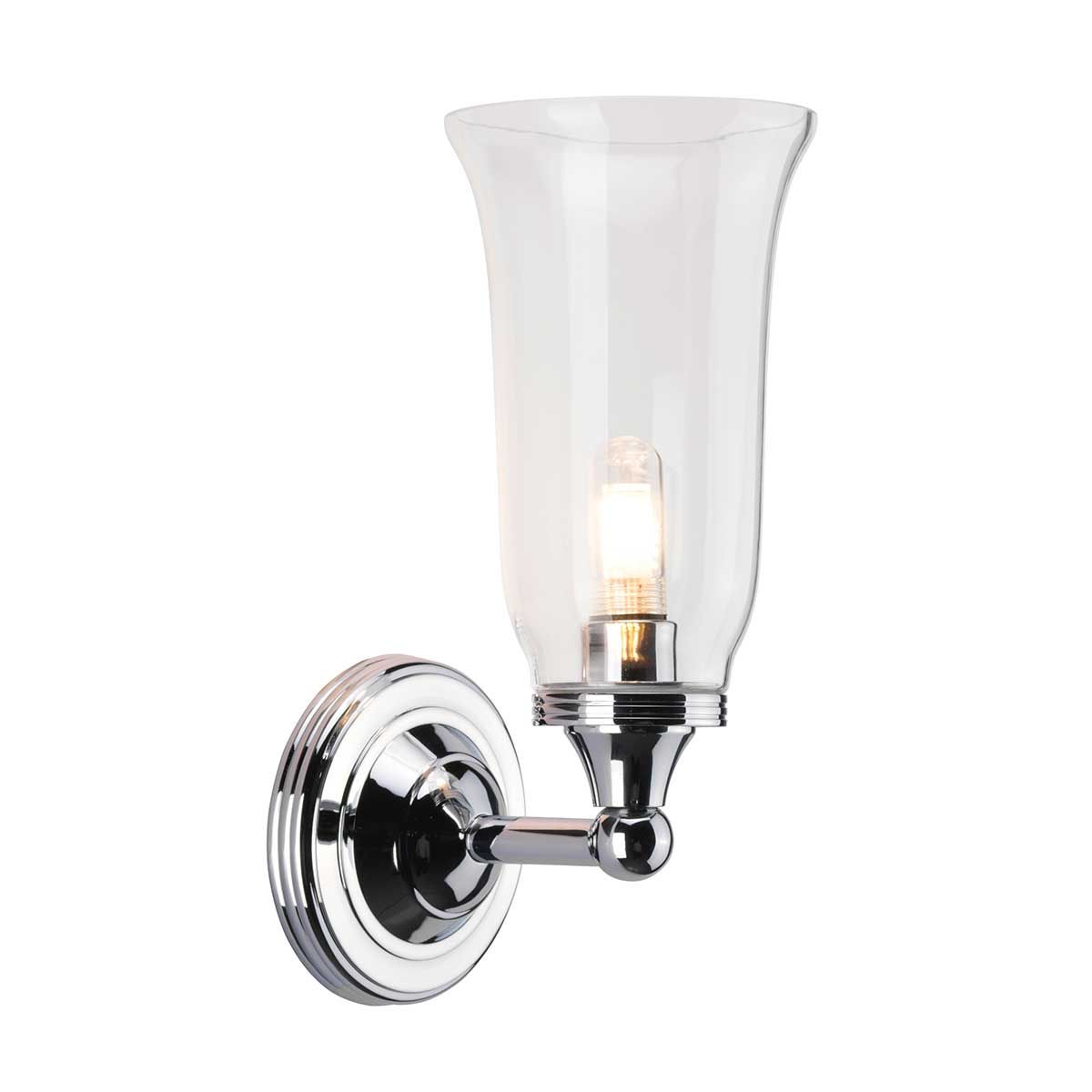 Elstead Austen Tall Single Bathroom Wall Light - Polished Chrome