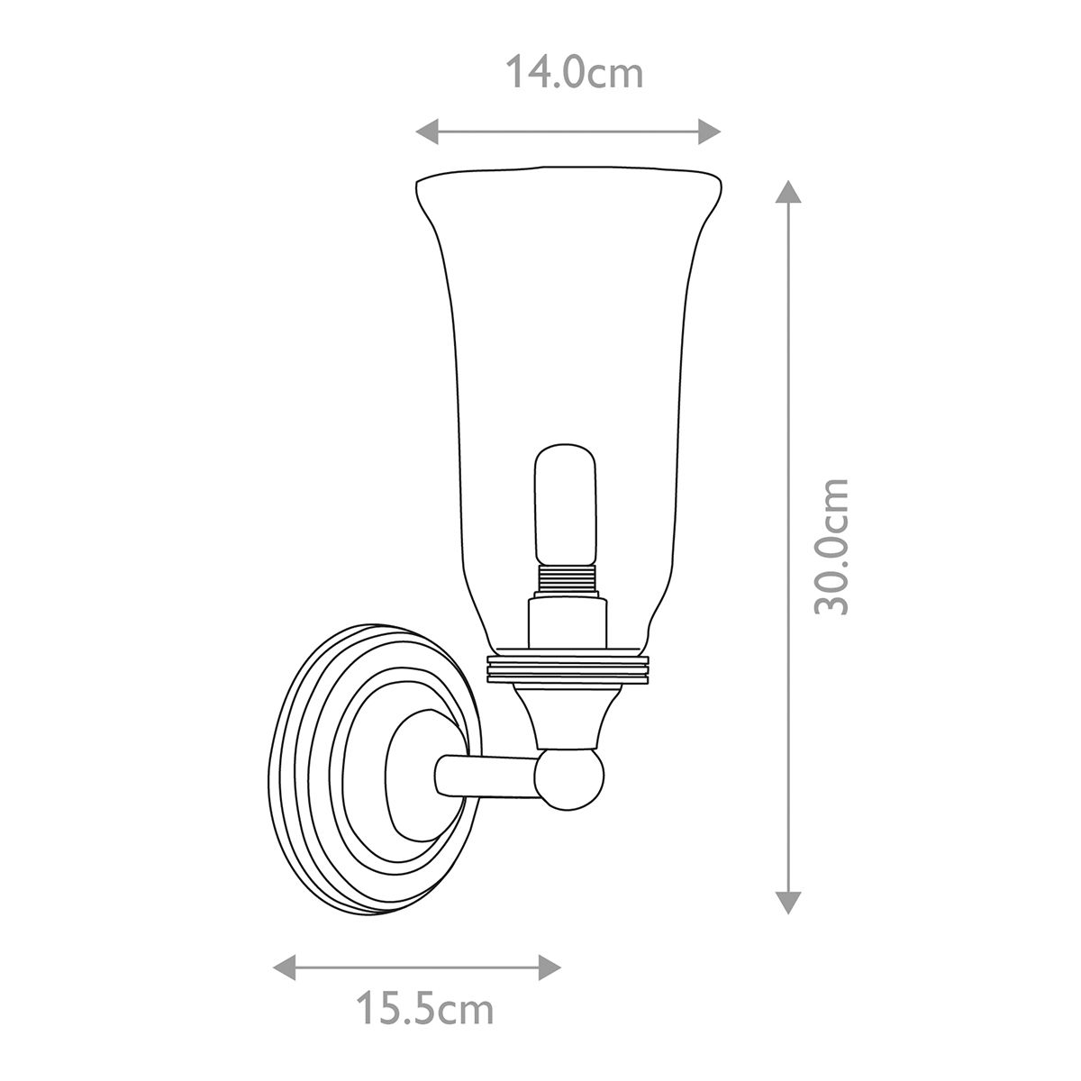 Elstead Austen Tall Single Bathroom Wall Light - Polished Chrome