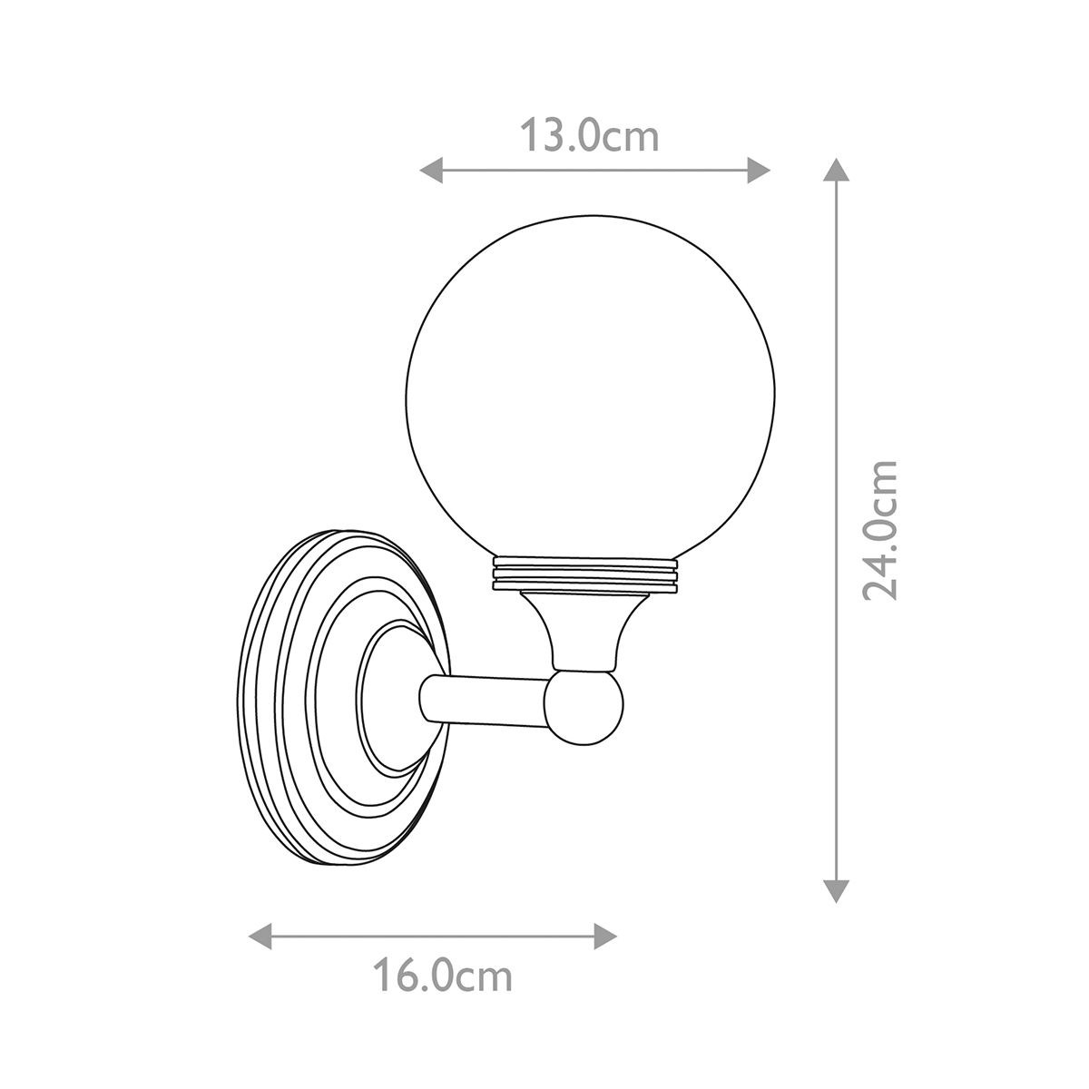 Elstead Austen Round Single Bathroom Wall Light - Polished Chrome