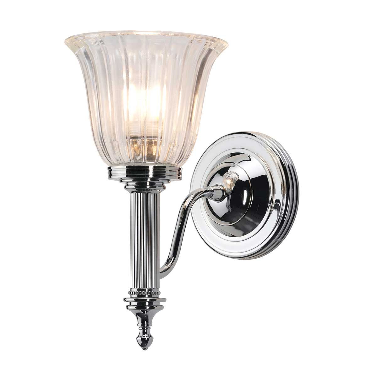 Elstead Carroll Single Bathroom Wall Light - Polished Chrome