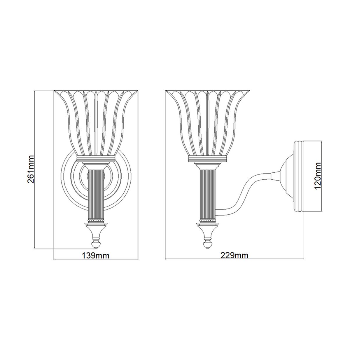 Elstead Carroll Single Bathroom Wall Light - Polished Nickel