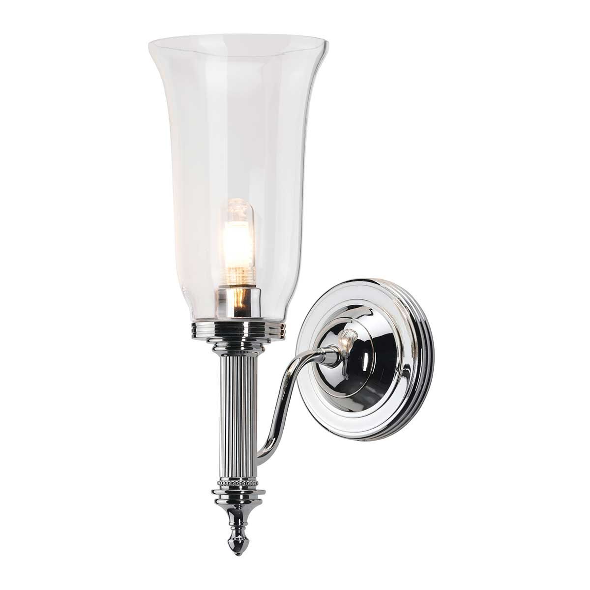 Elstead Carroll Tall Single Bathroom Wall Light - Polished Chrome