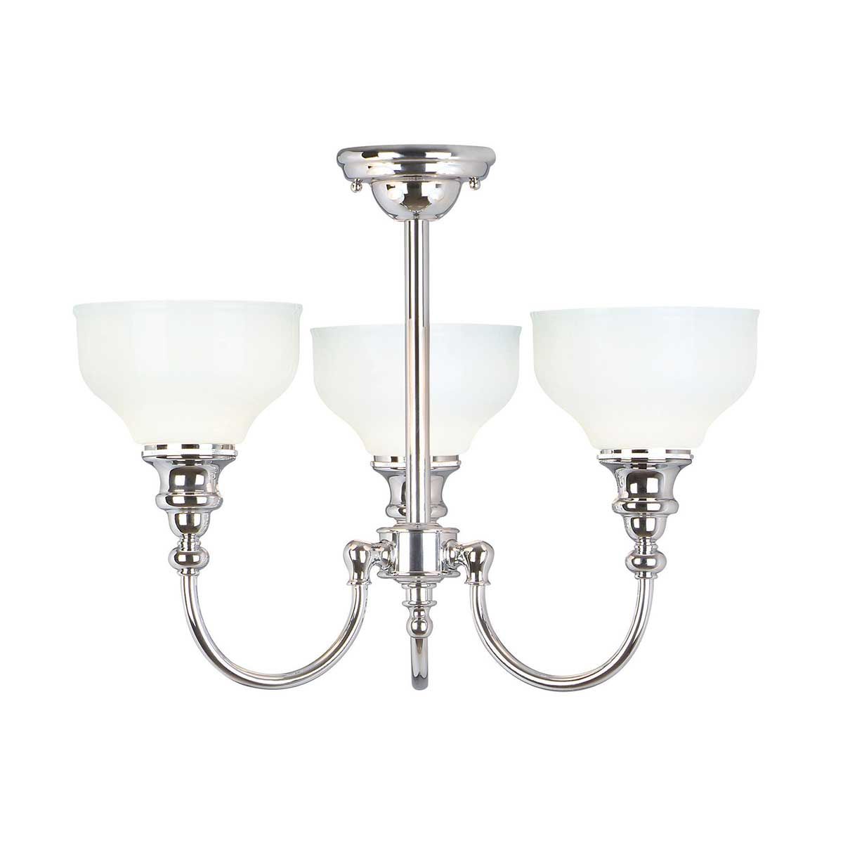 Elstead Cheadle 3 Light Bathroom Semi-Flush Fitting - Polished Chrome