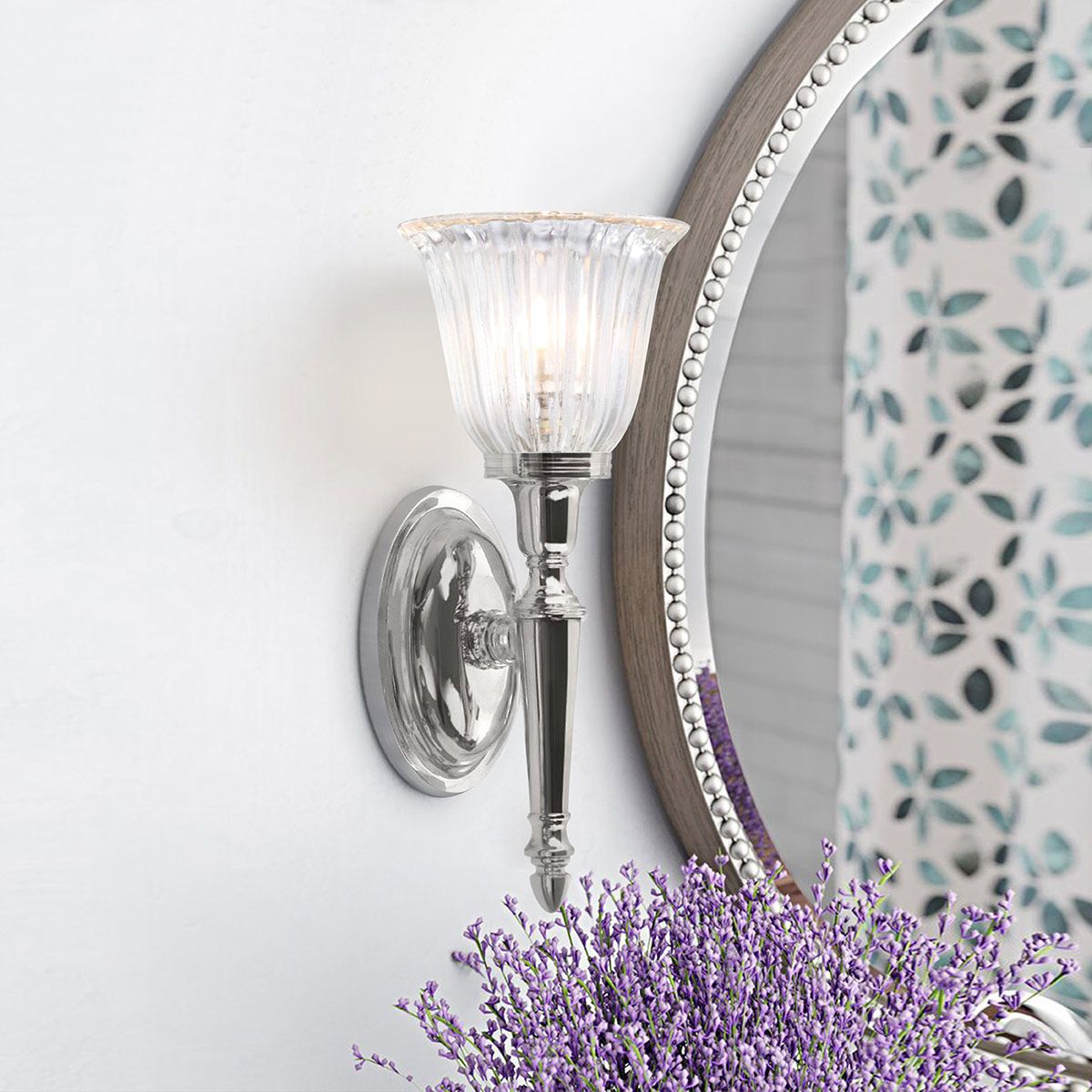 Elstead Dryden Single Bathroom Wall Light - Polished Chrome