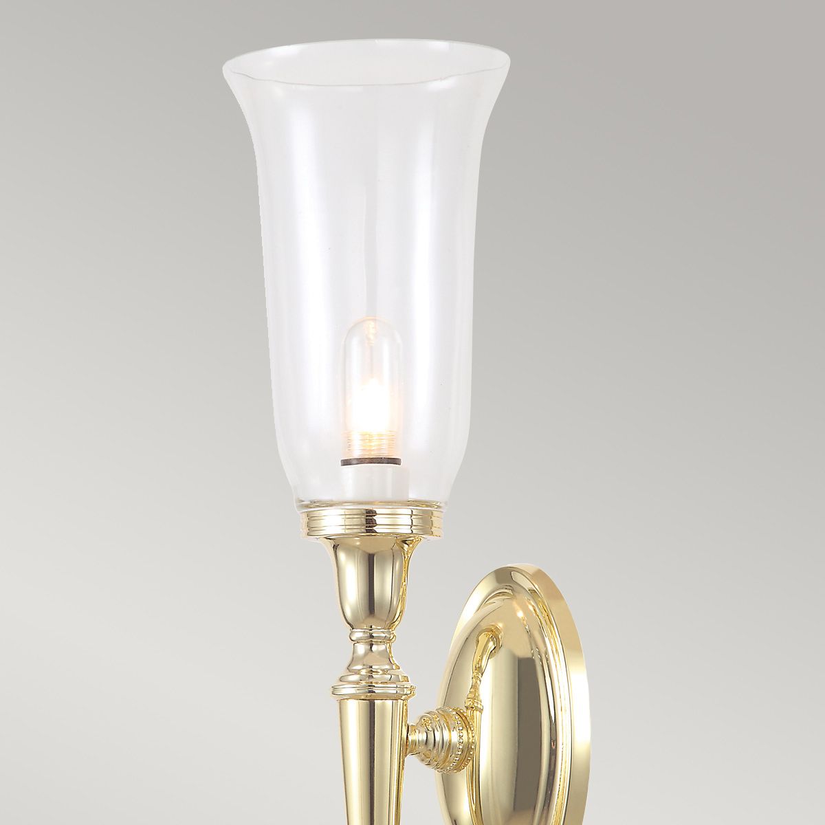 Elstead Dryden Tall Single Bathroom Wall Light - Polished Brass