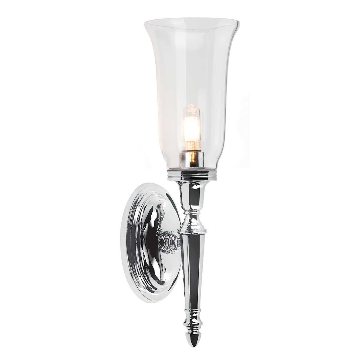 Elstead Dryden Tall Single Bathroom Wall Light - Polished Chrome