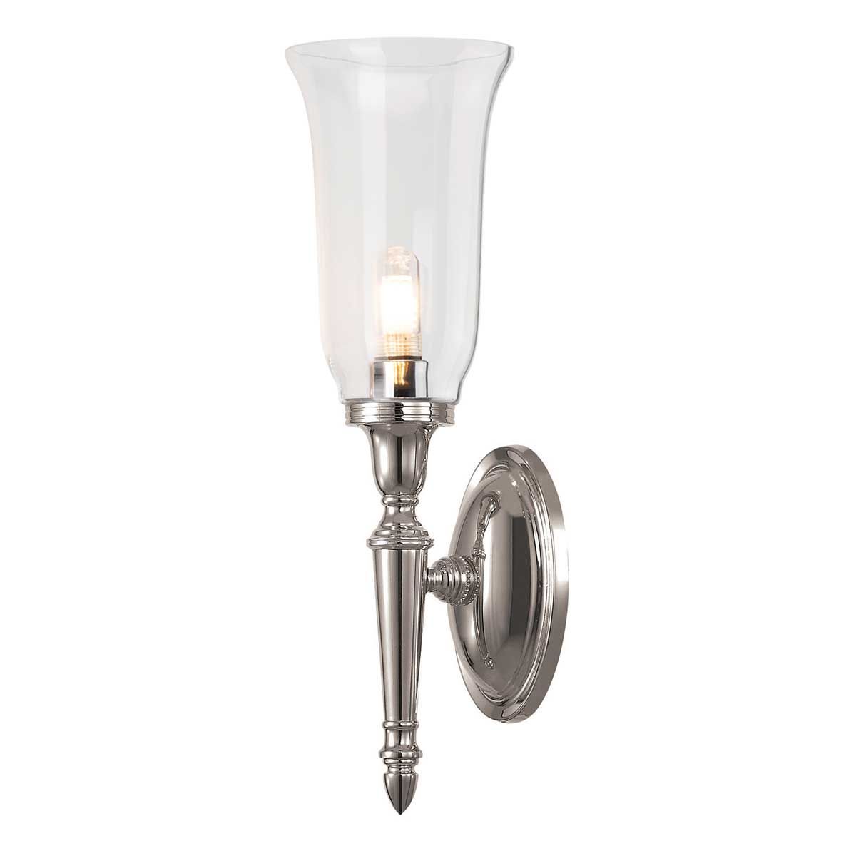 Elstead Dryden Tall Single Bathroom Wall Light - Polished Nickel