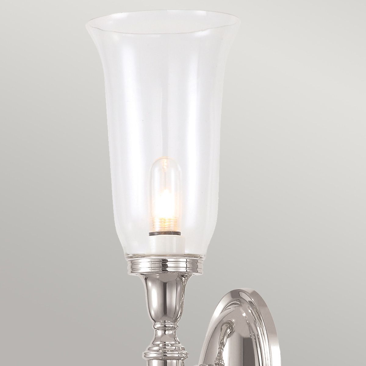 Elstead Dryden Tall Single Bathroom Wall Light - Polished Nickel