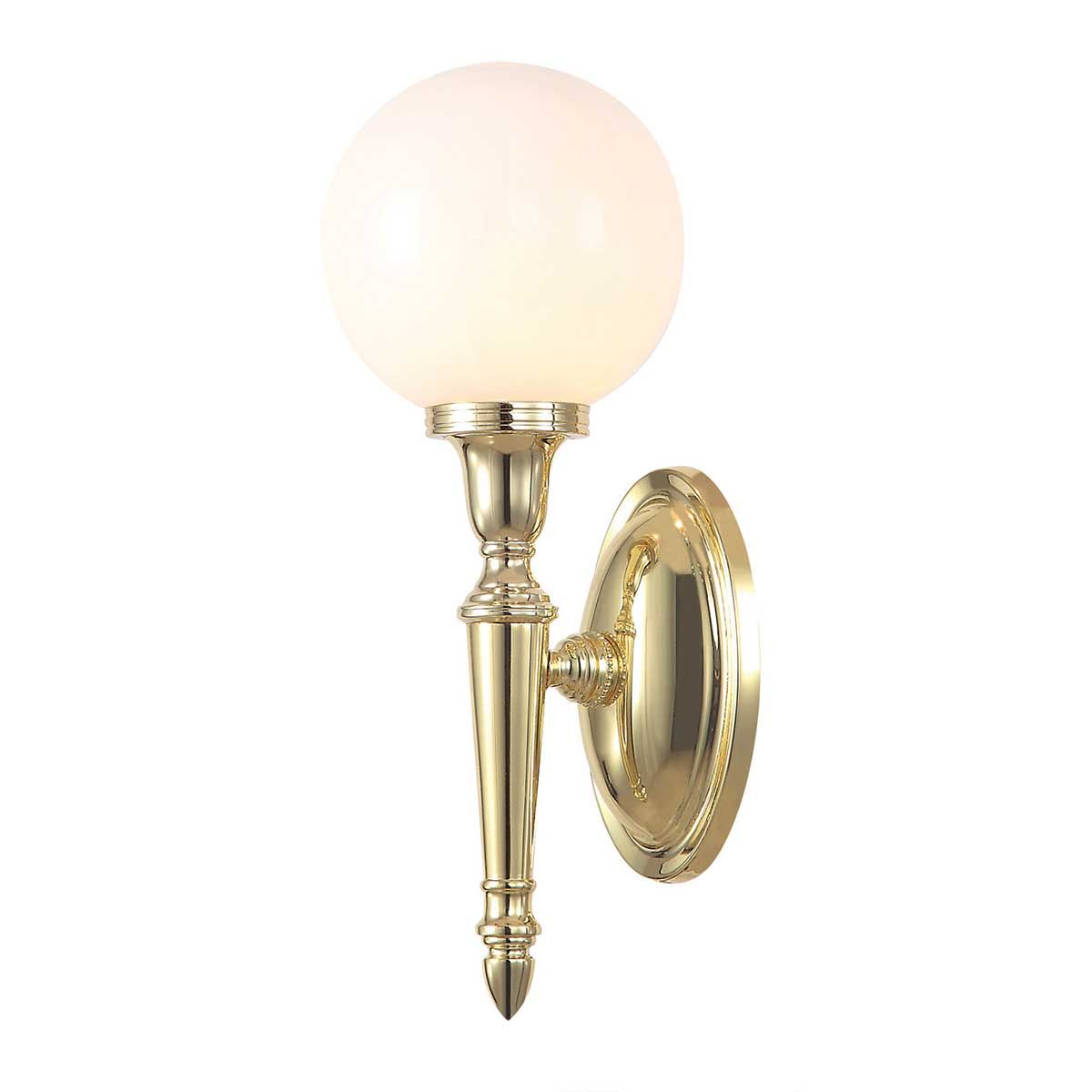 Elstead Dryden Round Single Bathroom Wall Light - Polished Brass