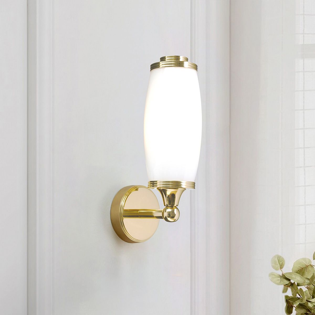 Elstead Eliot Single Bathroom Wall Light- Polished Brass