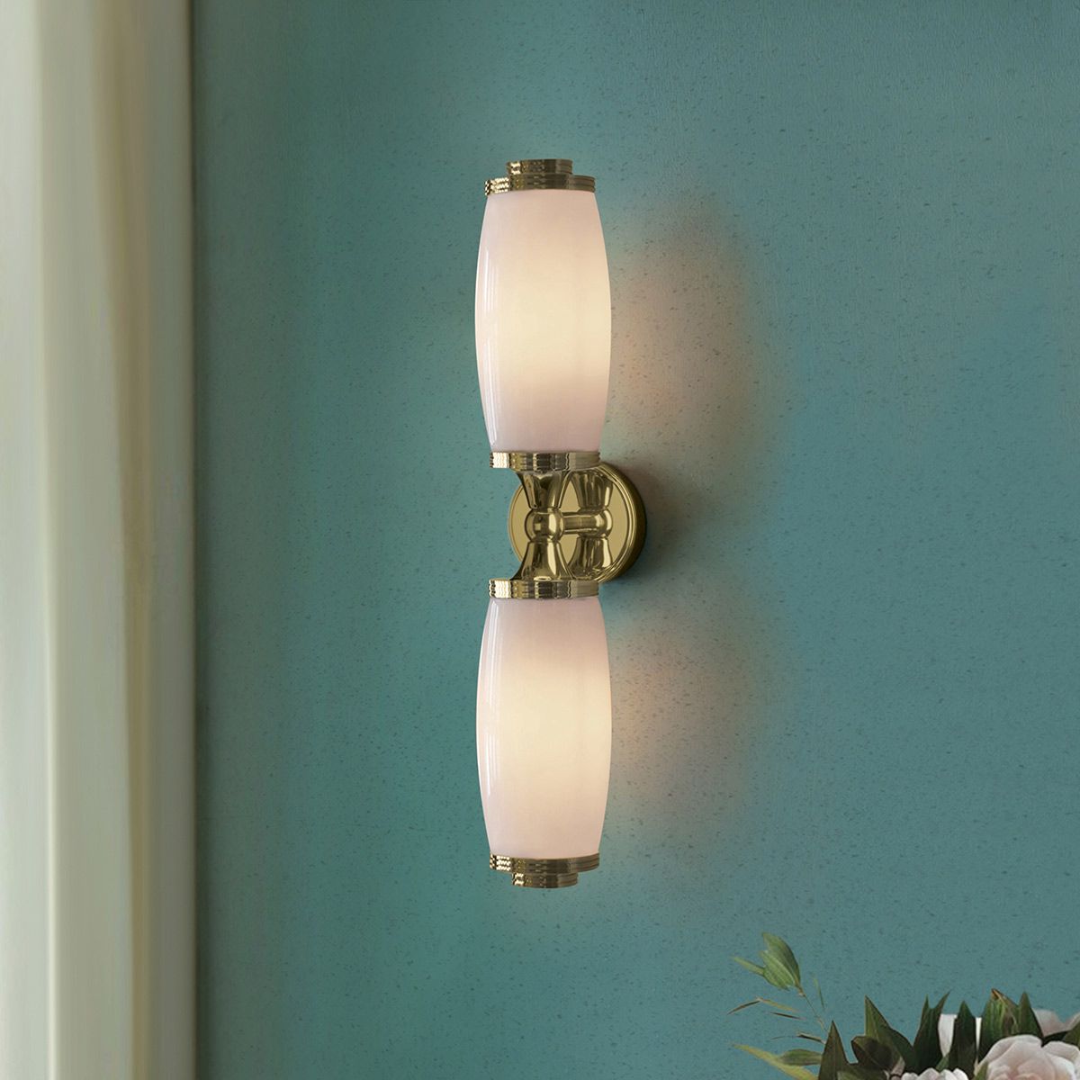Elstead Eliot Two Light Bathroom Wall Light - Polished Brass