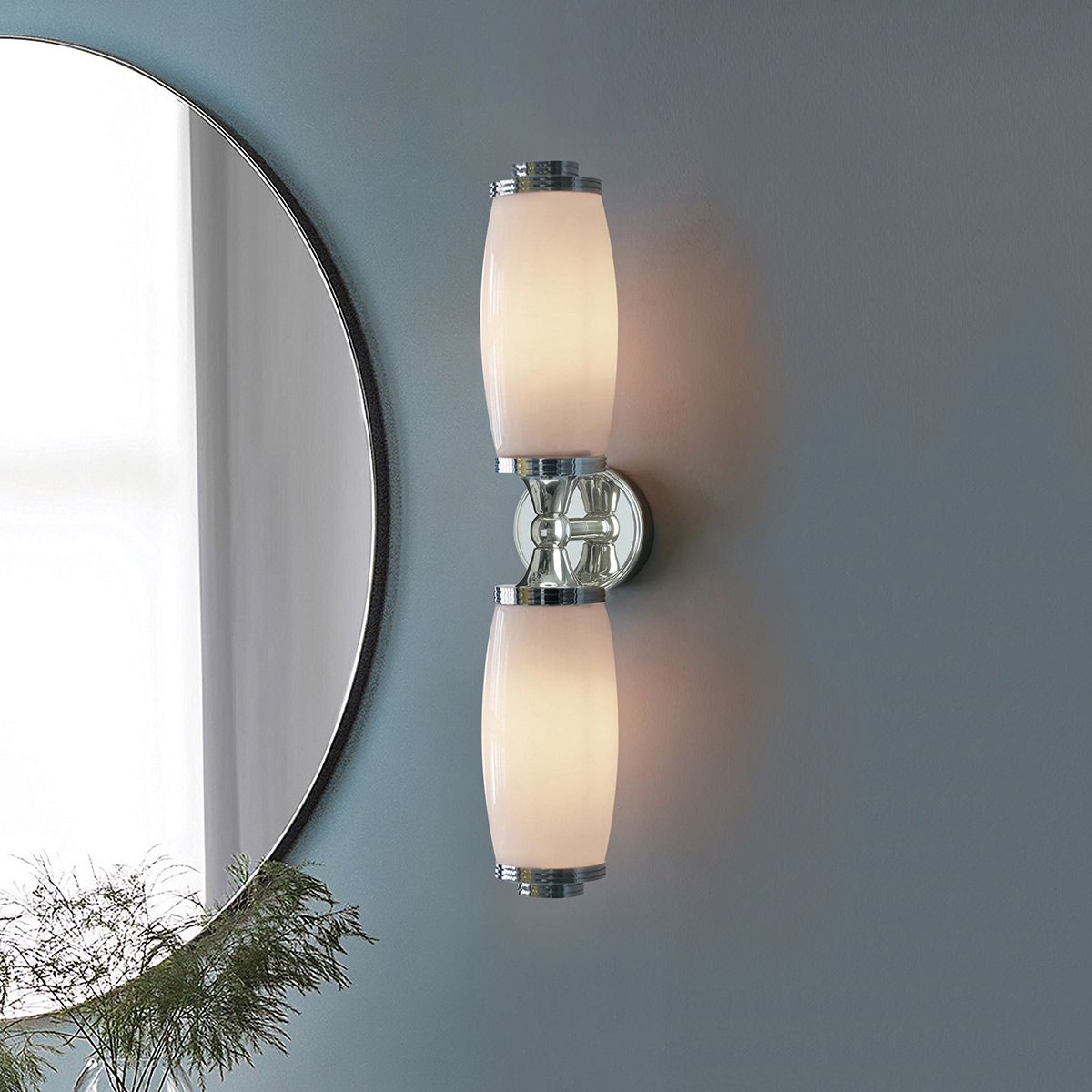 Elstead Eliot Two Light Bathroom Wall Light - Polished Chrome