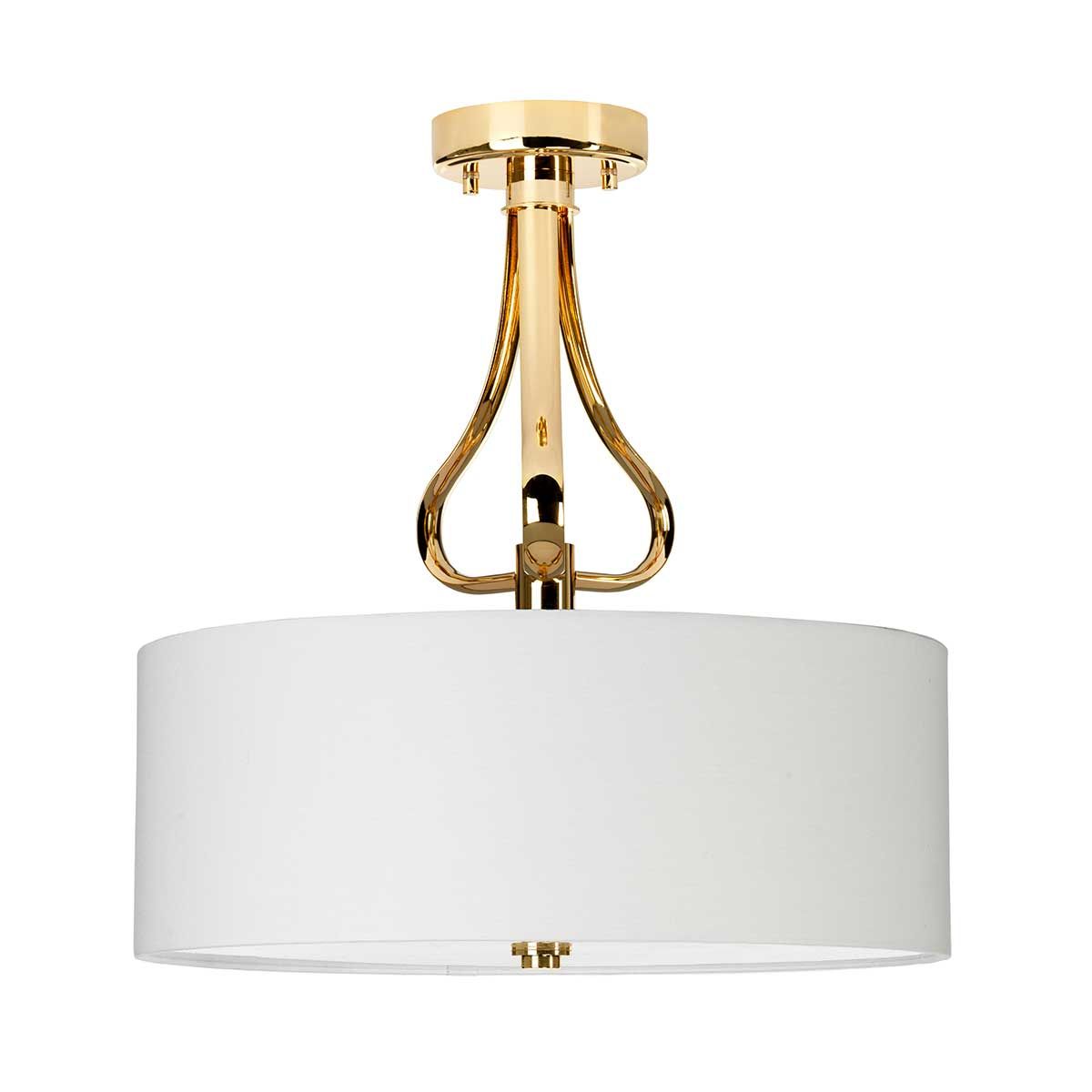 Elstead Falmouth 3 Light Bathroom Semi-Flush Fitting - French Gold