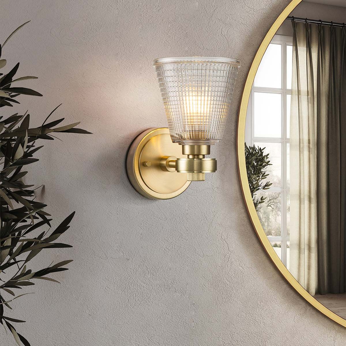 Elstead Gunnislake Single Bathroom Wall Light - Brushed Brass