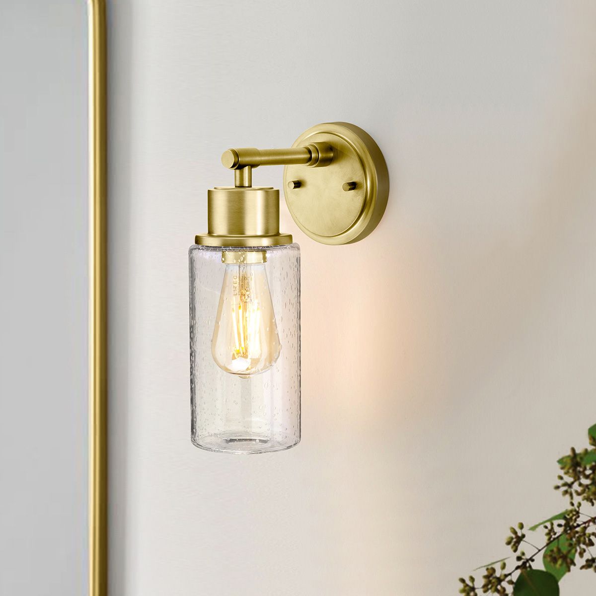 Elstead Morvah Single Bathroom Wall Light - Brushed Brass