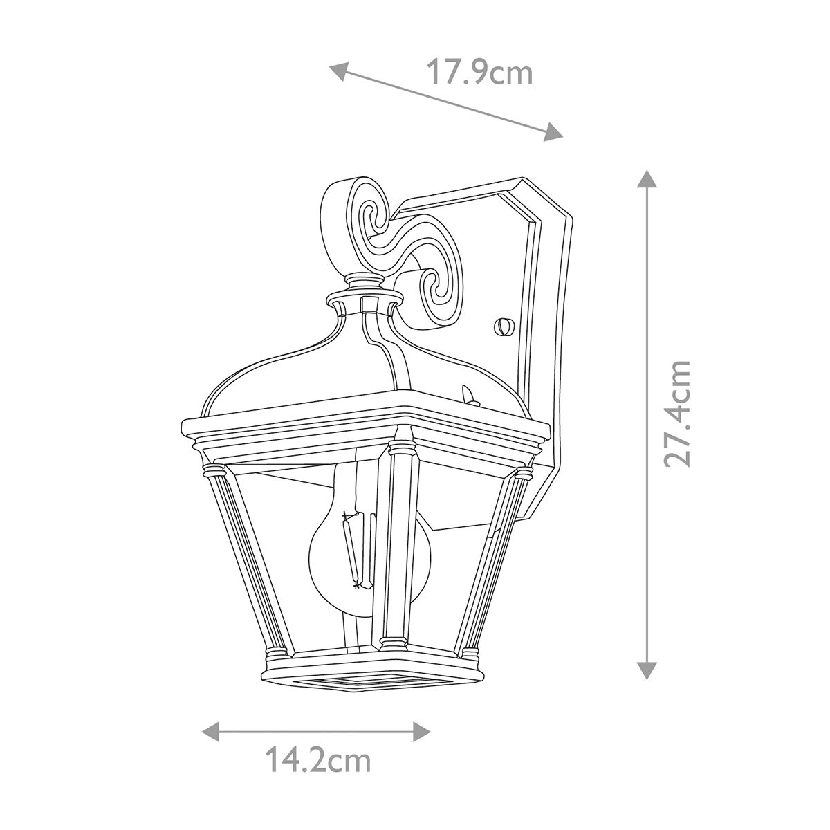 Elstead Bayview Single Small Wall Lantern - Black