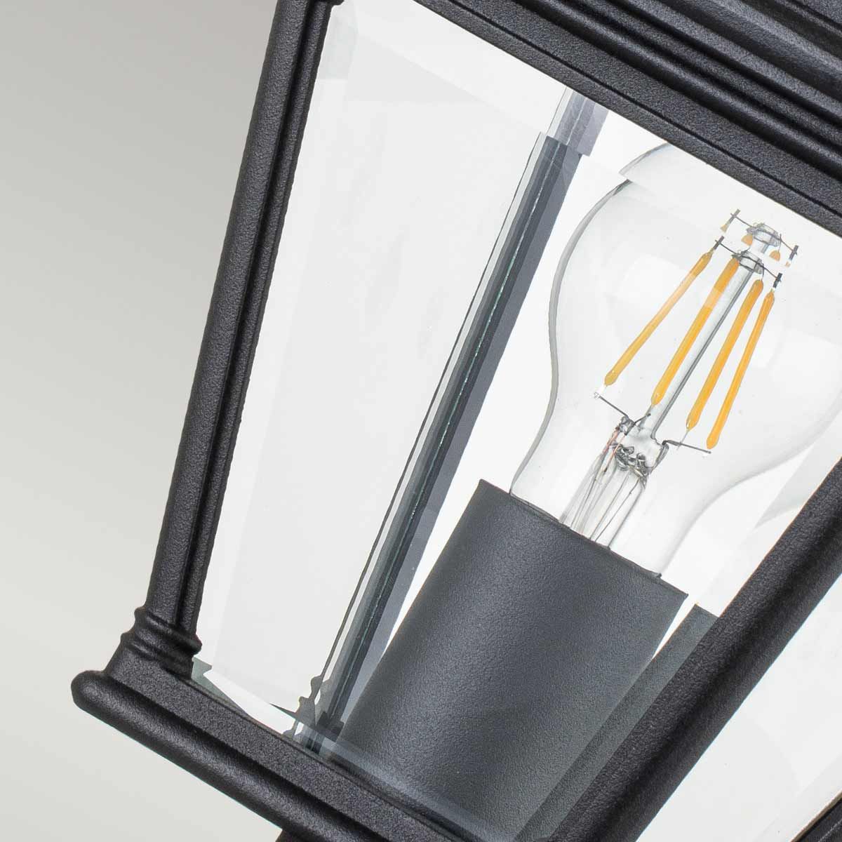 Elstead Bayview Single Medium Pedestal Lantern - Black