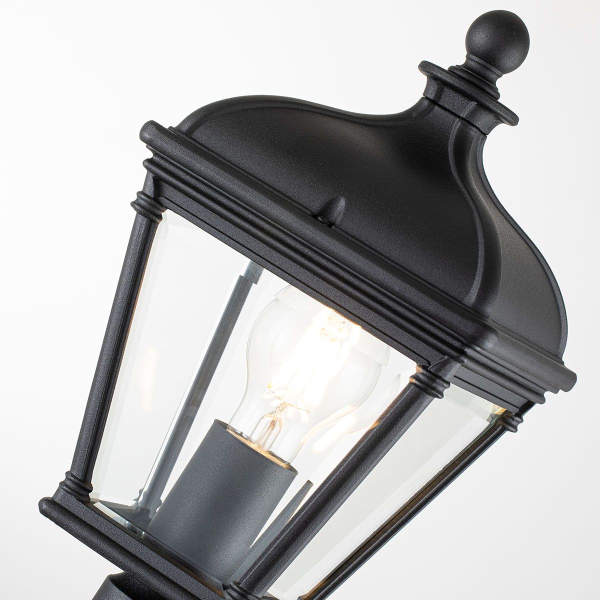 Elstead Bayview Single Medium Pillar Lantern - Black