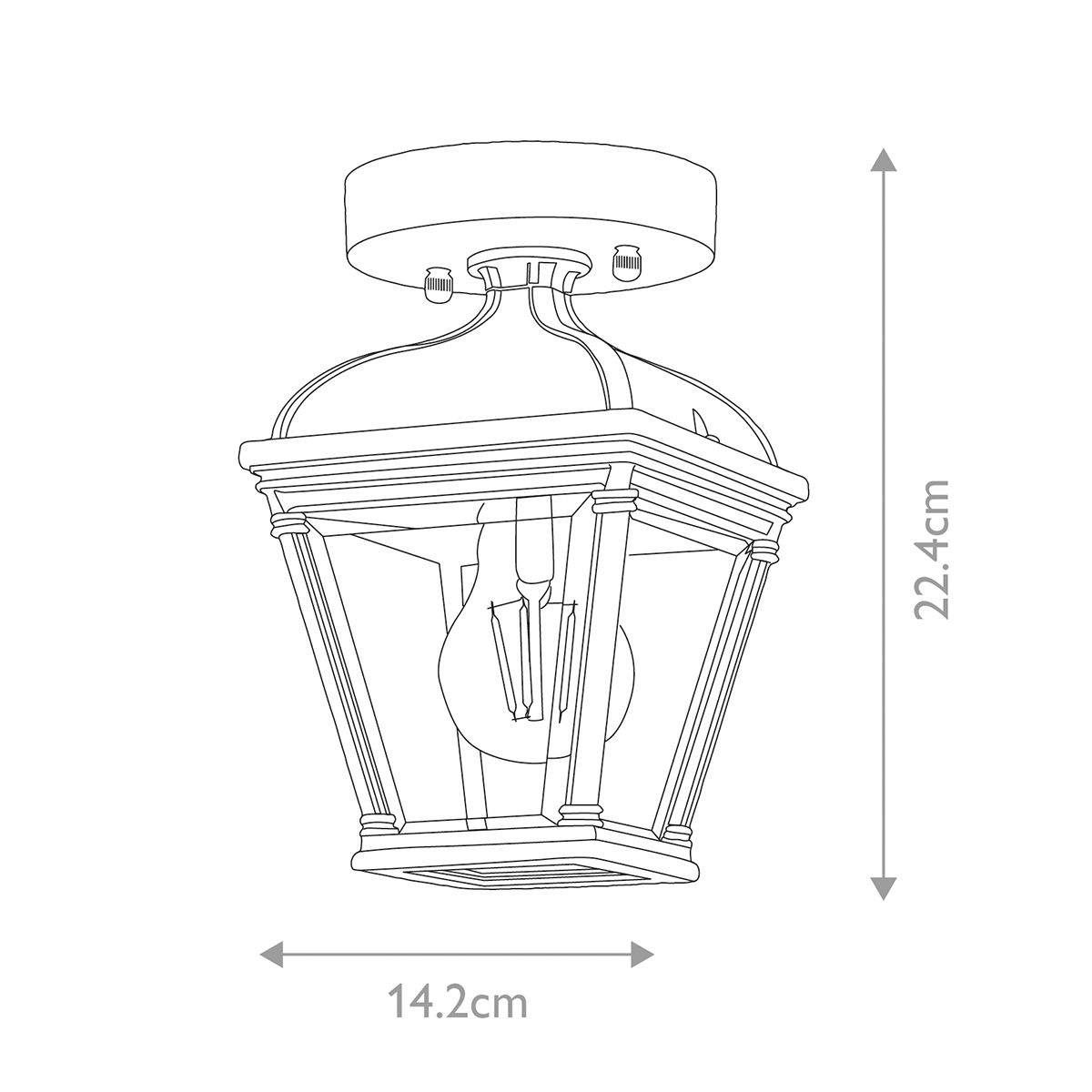 Elstead Bayview Single Porch Lantern - Black