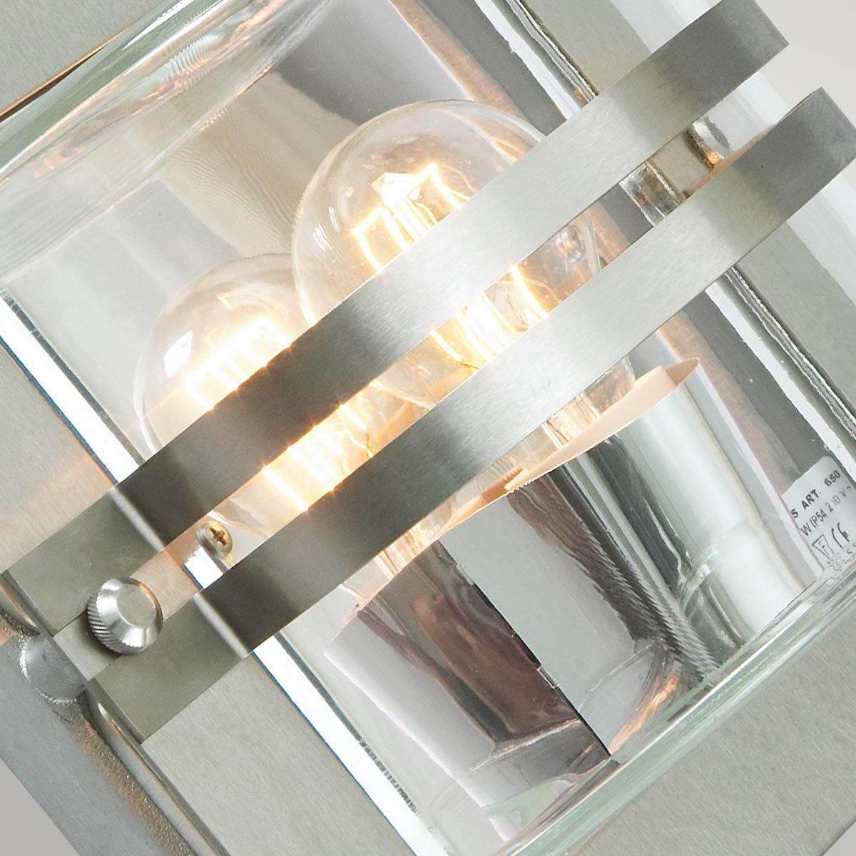 Norlys Bern Single Wall Lantern - Stainless Steel with Clear Glass