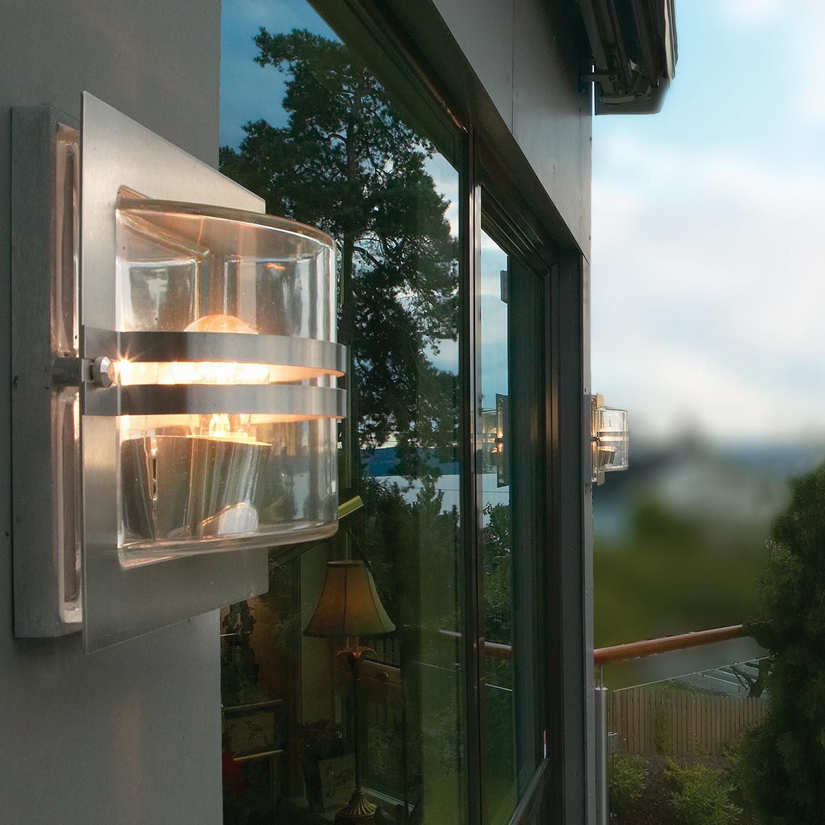 Norlys Bern Single Wall Lantern - Stainless Steel with Clear Glass