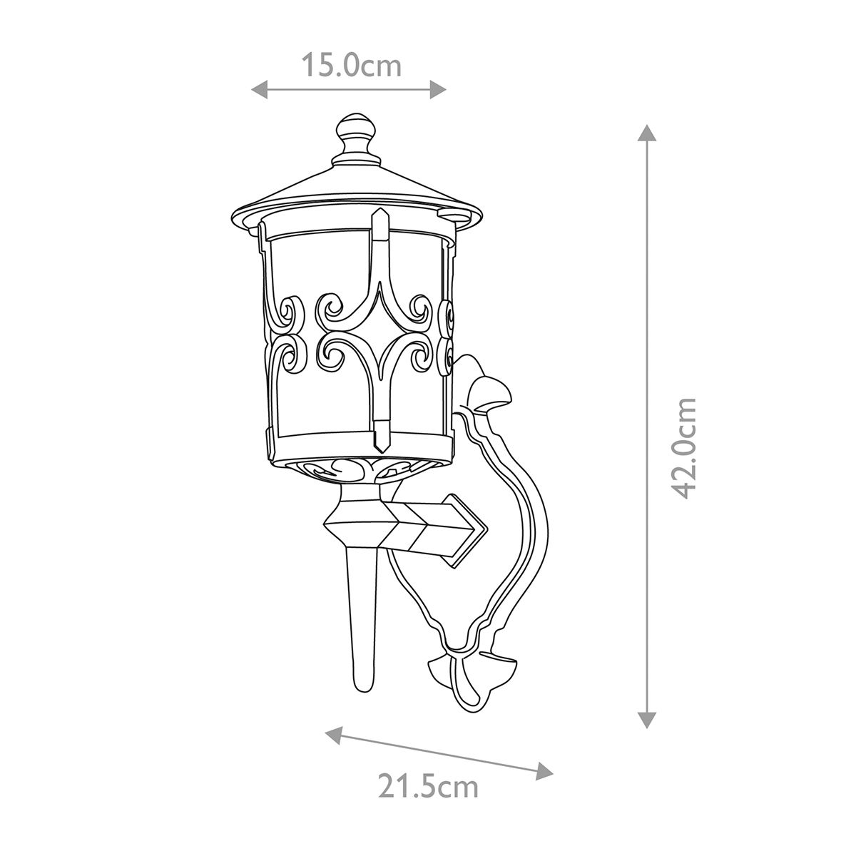 Elstead Hereford Single Wall Lantern - Black