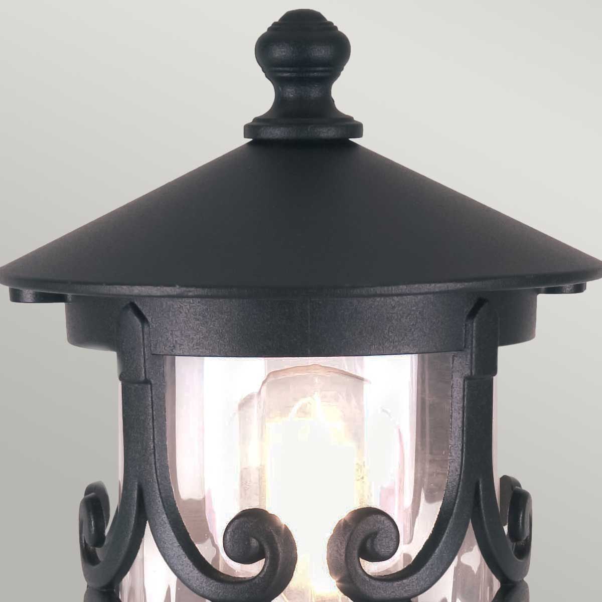 Elstead Hereford Single Pedestal Lantern - Black