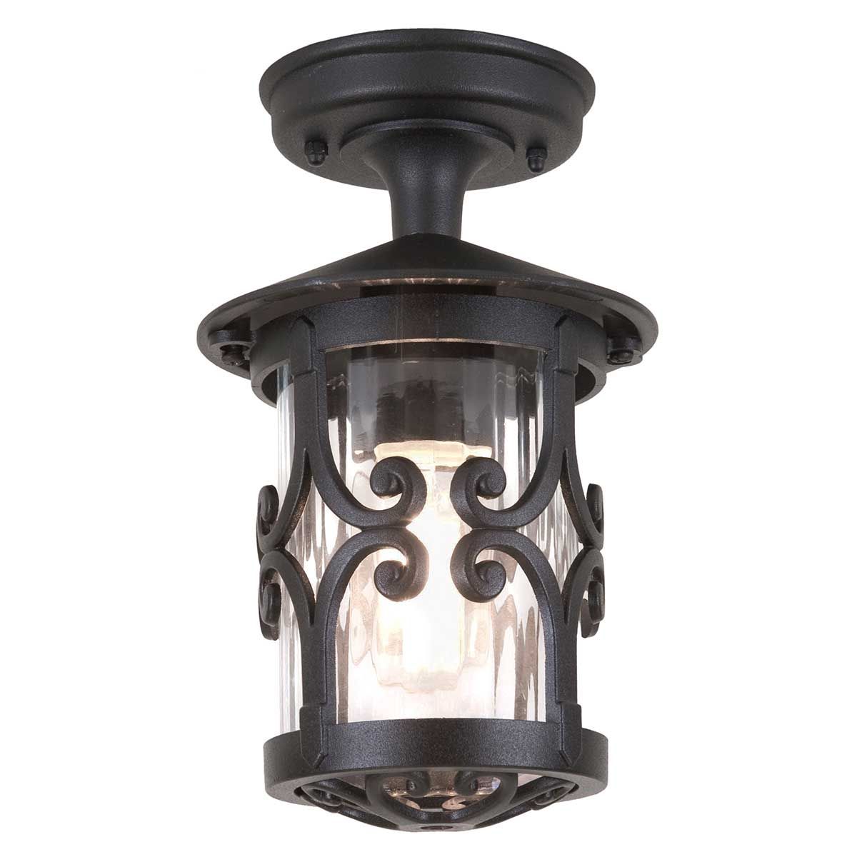 Elstead Hereford Single Porch Lantern - Black
