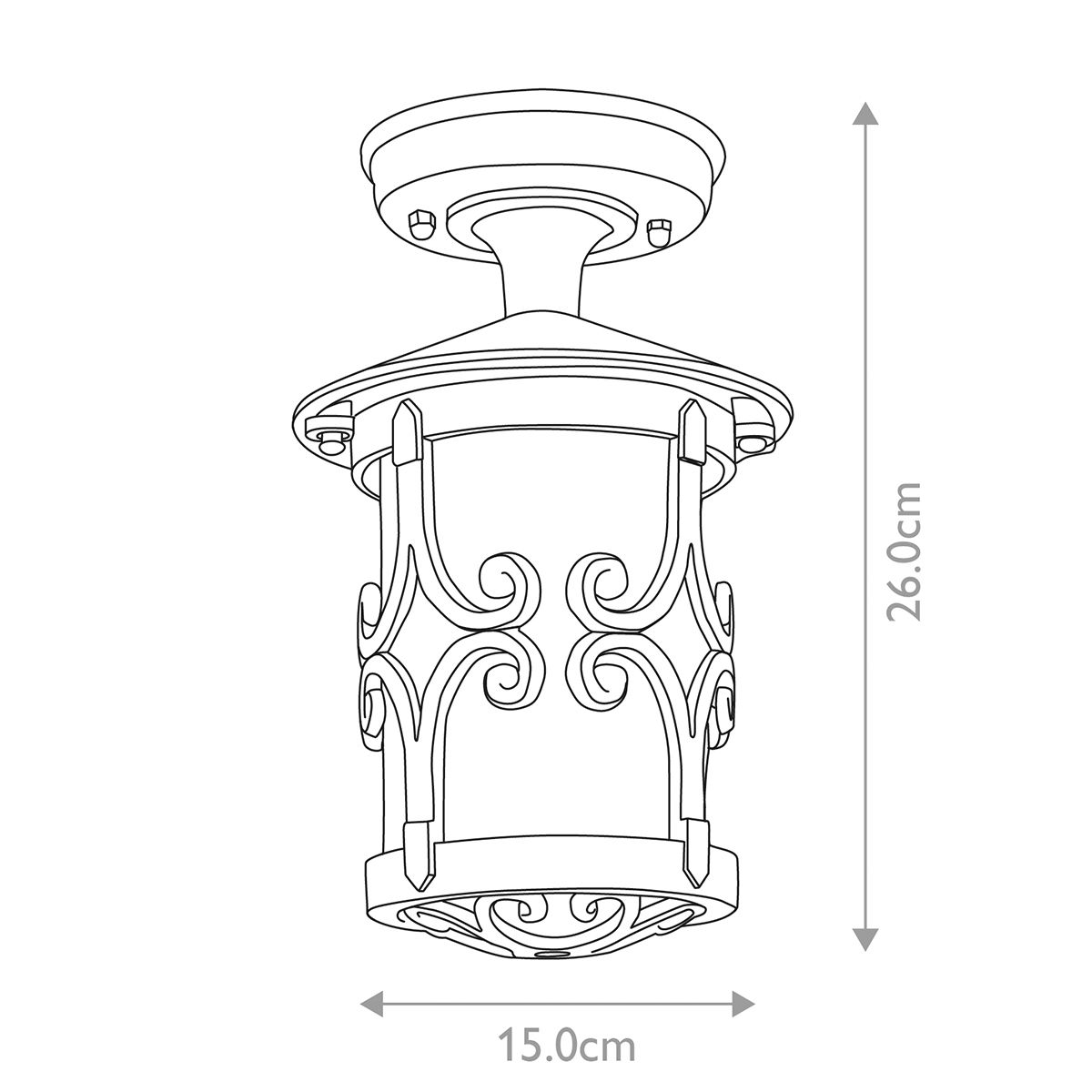 Elstead Hereford Single Porch Lantern - Black