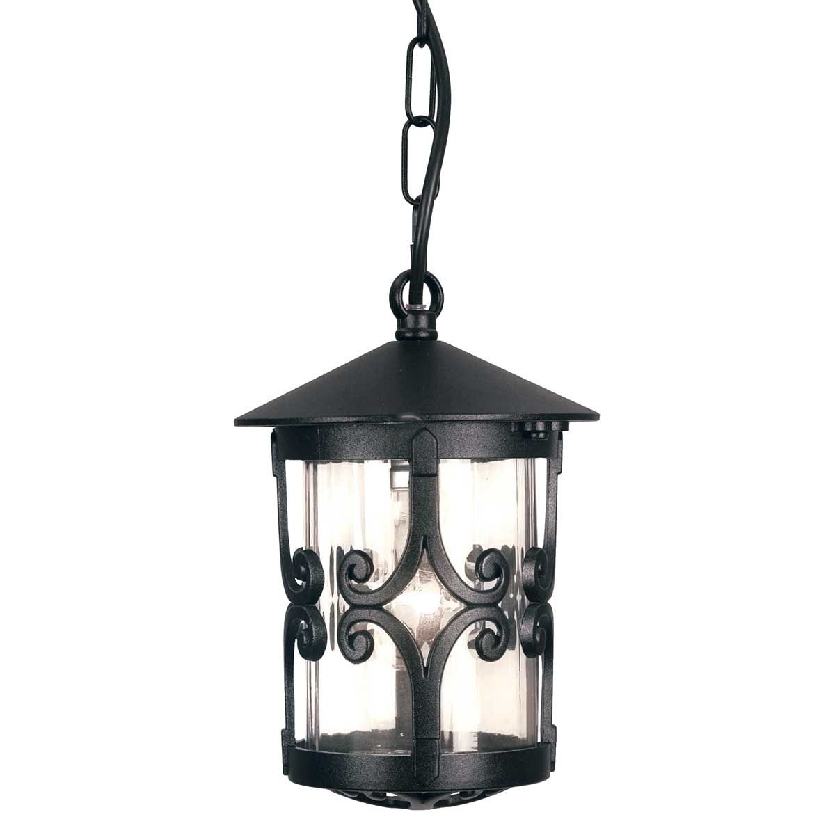 Elstead Hereford Single Porch Chain Lantern - Black