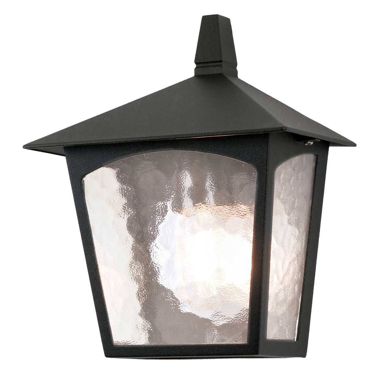 Elstead York Single Flush Half Lantern - Black