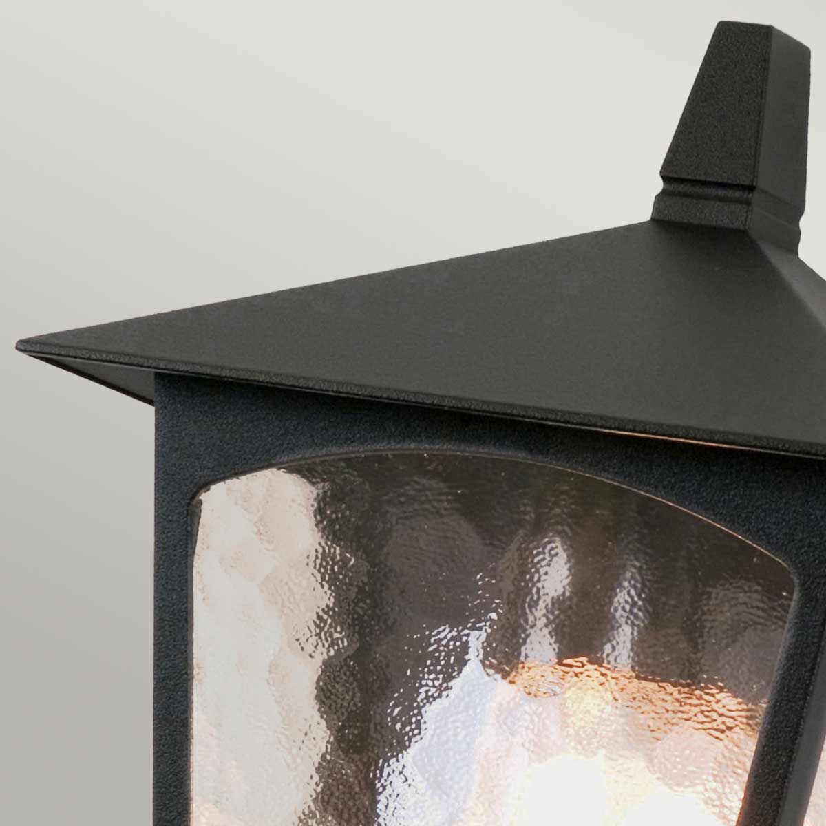 Elstead York Single Flush Half Lantern - Black