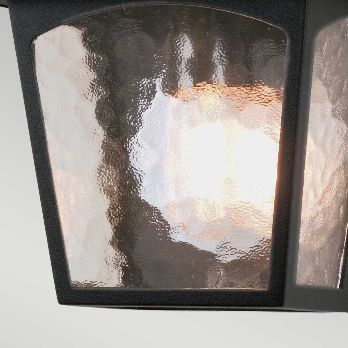 Elstead York Single Flush Half Lantern - Black