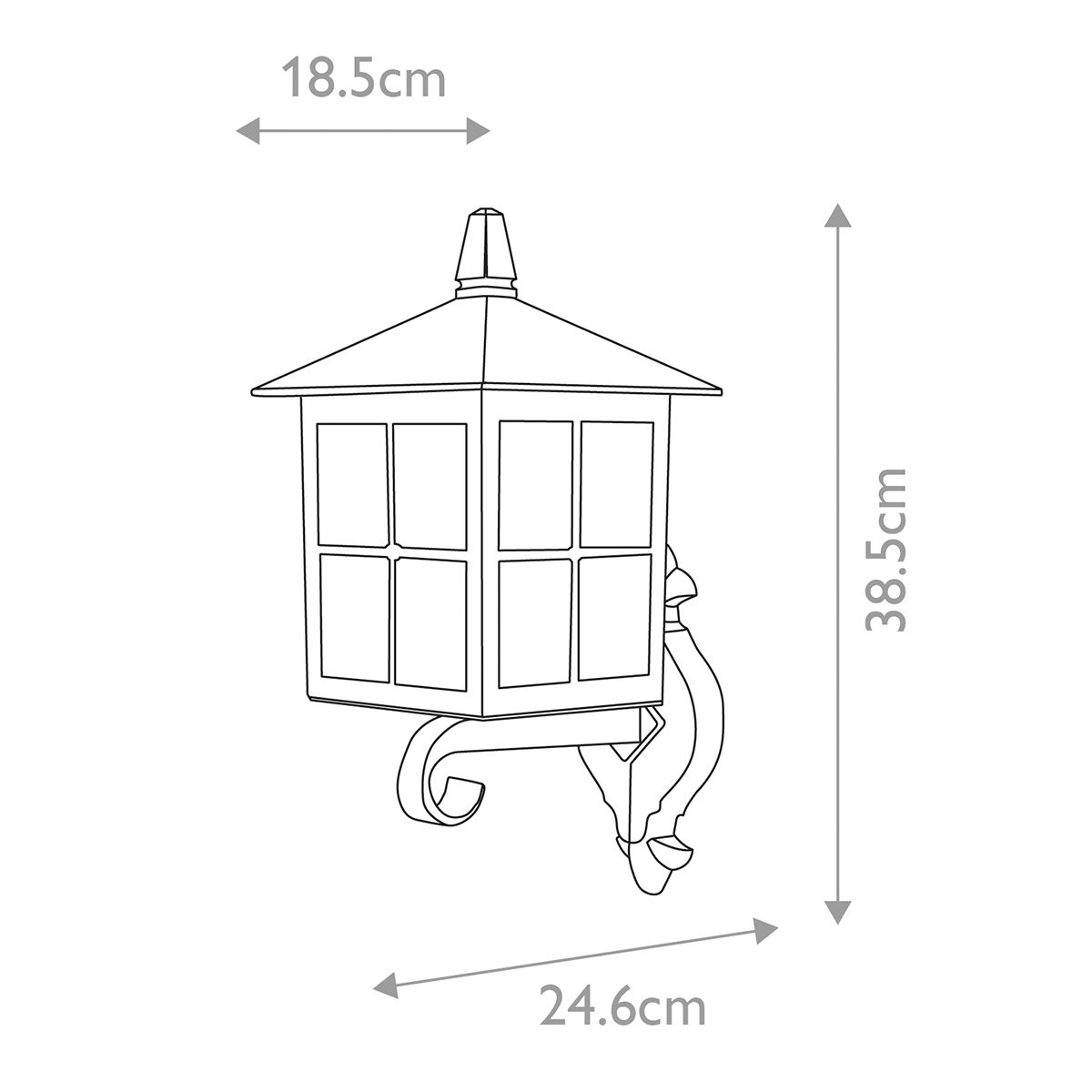 Elstead Winchester Single Wall Up Lantern - Black