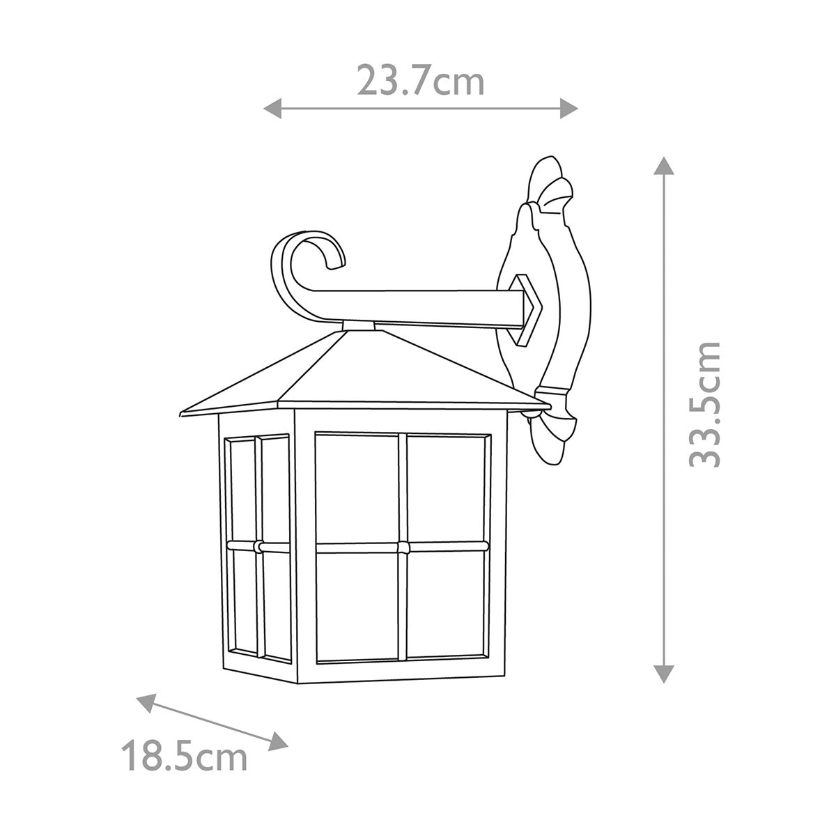 Elstead Winchester Single Wall Down Lantern 335mm - Black