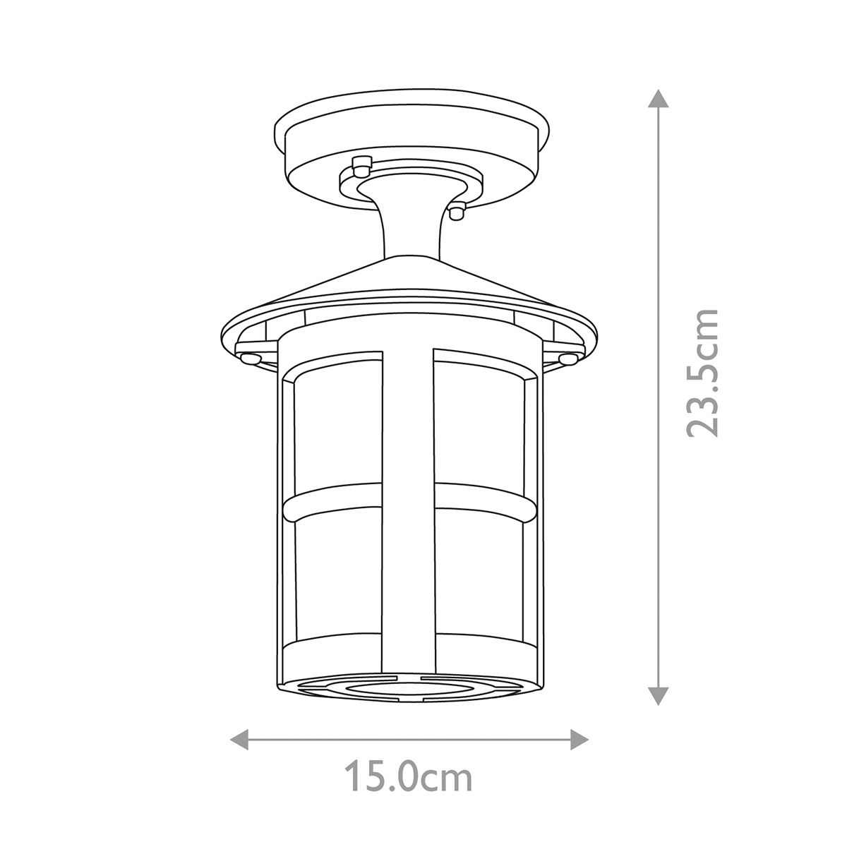 Elstead Hereford Window Single Porch Lantern - Black