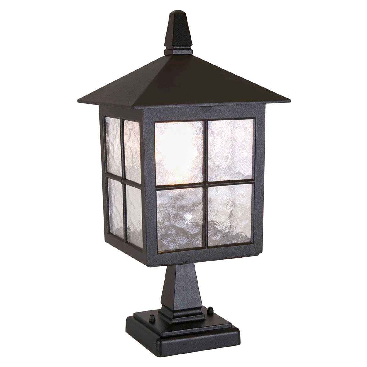 Elstead Winchester Single Pedestal Lantern - Black