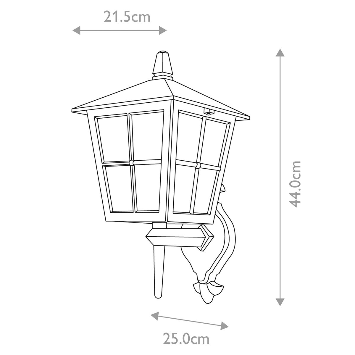Elstead Canterbury Single Wall Up Lantern - Black
