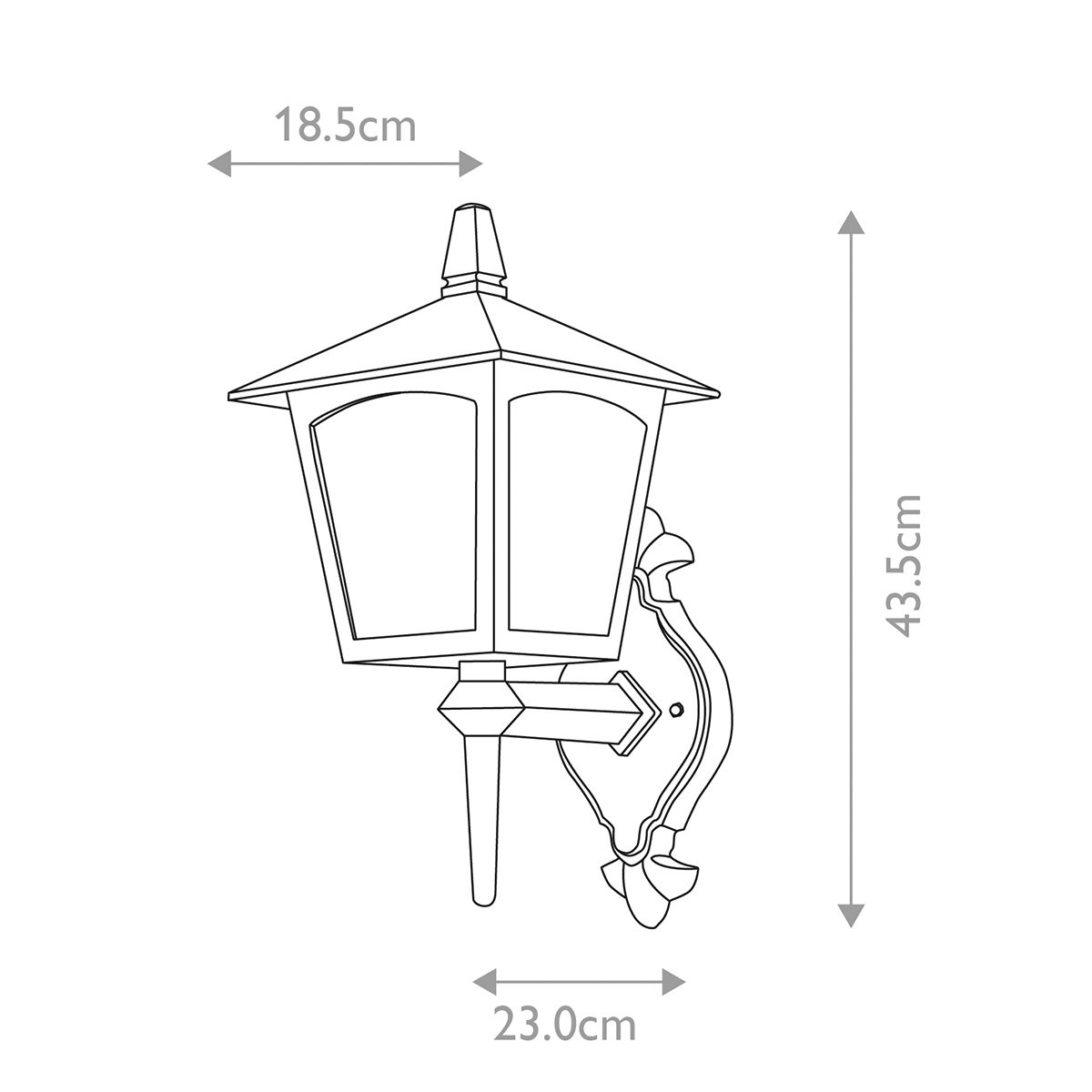 Elstead York Single Wall Up Lantern - Black