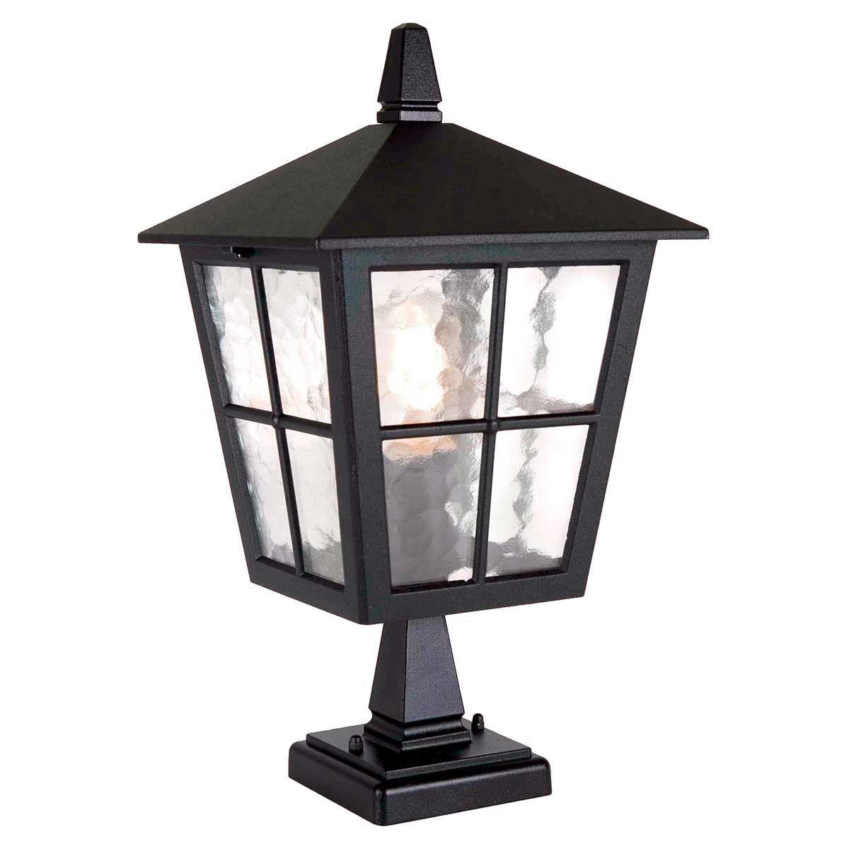 Elstead Canterbury Single Pedestal Lantern - Black