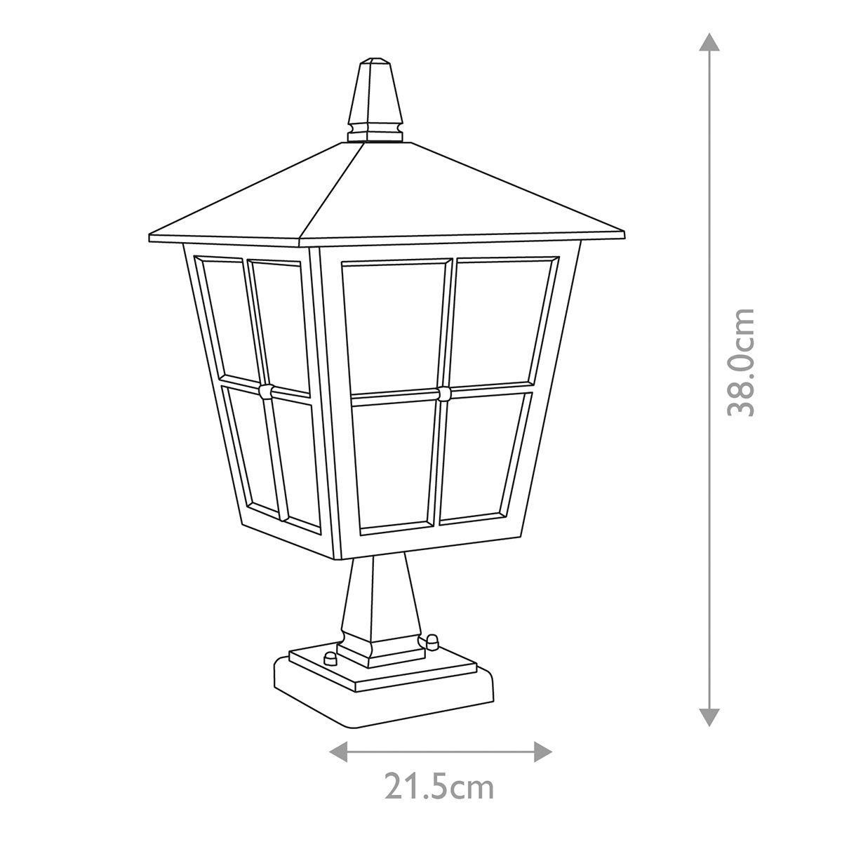 Elstead Canterbury Single Pedestal Lantern - Black