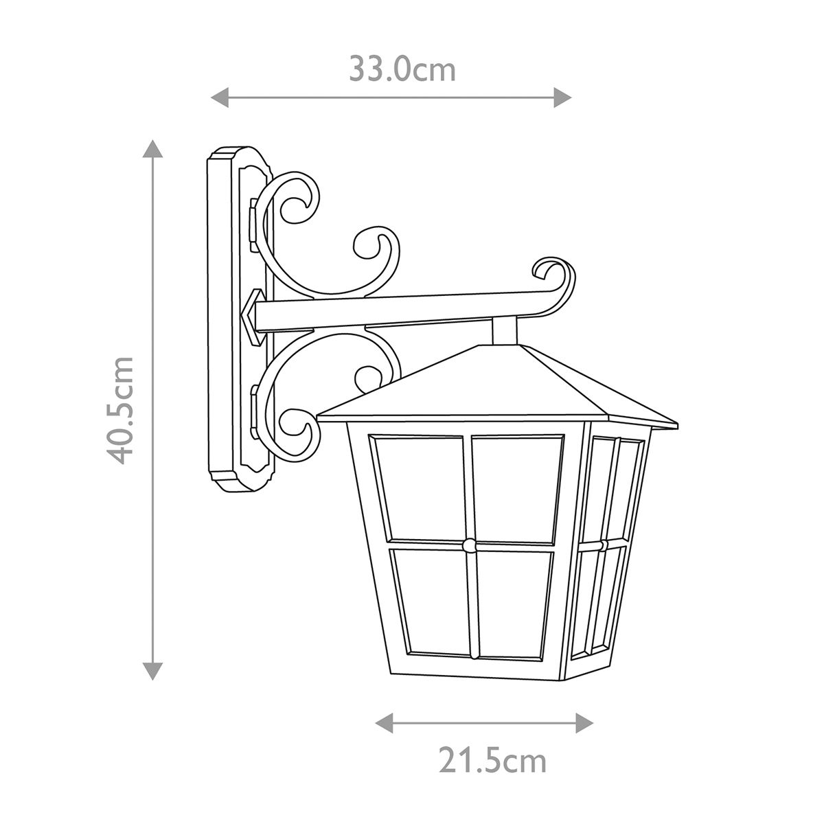 Elstead Canterbury Single Grande Wall Down Lantern - Black