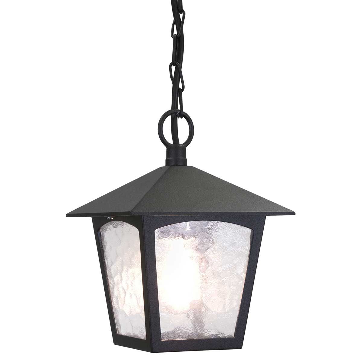 Elstead York Single Porch Chain Lantern - Black