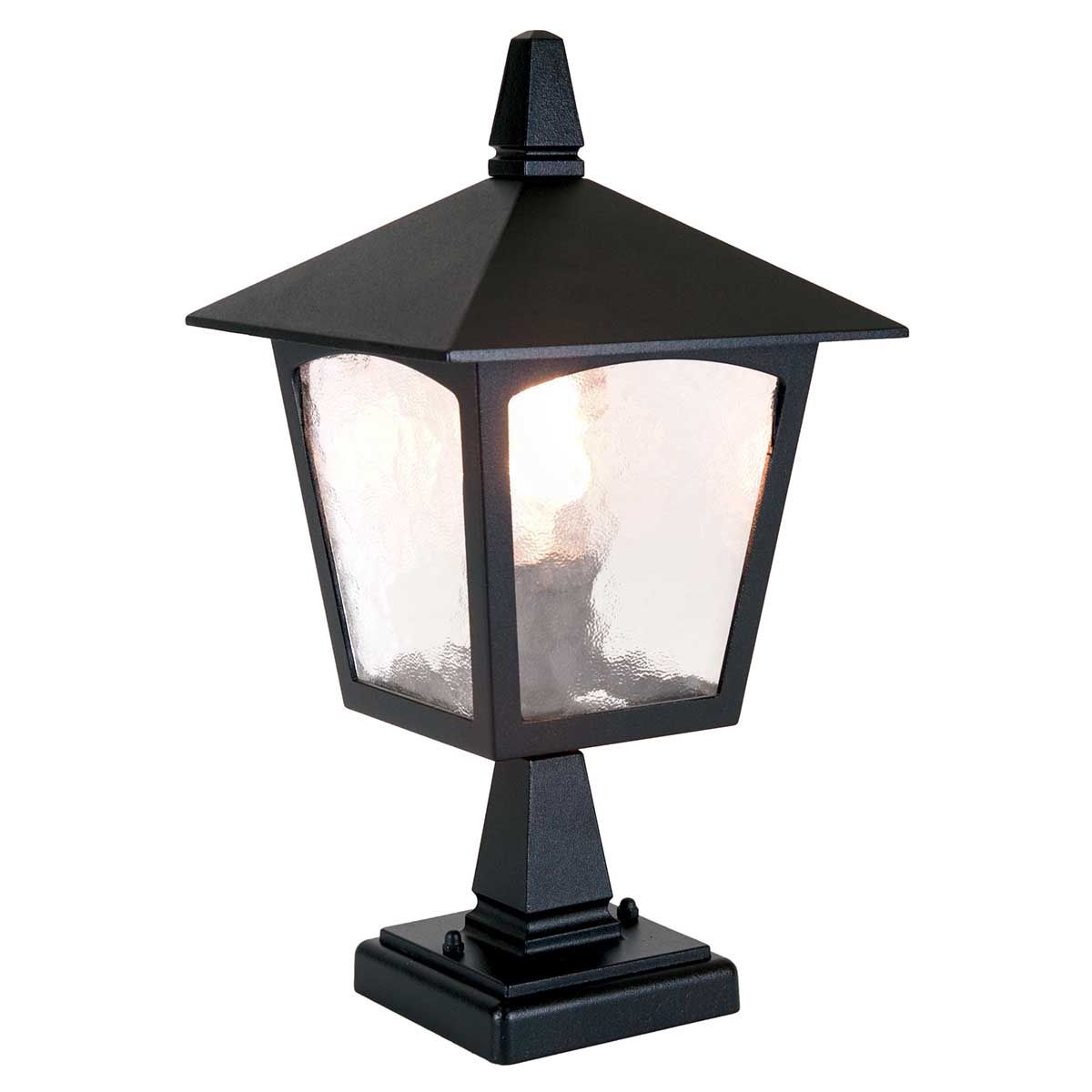 Elstead York Single Pedestal Lantern - Black