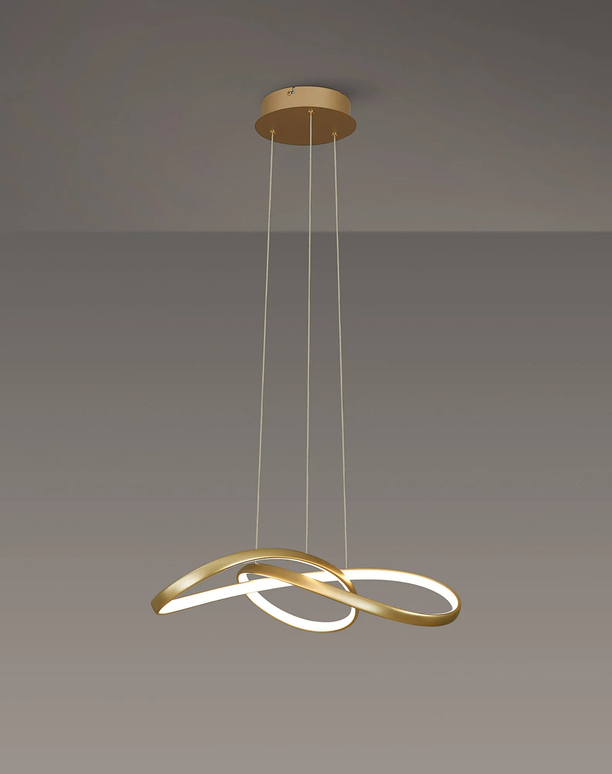 Fabula Bluebell Triac Dimmable Twisted Pendant Light – Champagne Gold